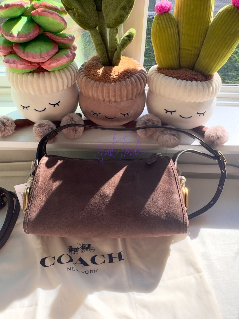 NWT 🤎COACH Mini Turnlock Haversack Suede Shoulder Bag - Picture 5 of 10